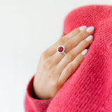 Twisted Red Velvet Halo Ring