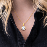 Tear drop crystal cubic zirconia pendant gold