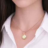 Tear drop shaped pendant with crystallite cubic zirconia stone