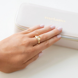 Twisted Golden Champagne Ring