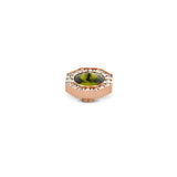 Vivid Range Olive Octagon Halo Top Rose Gold 14mm