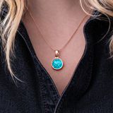 Tear drop aquamarine cubic zirconia pendant silver