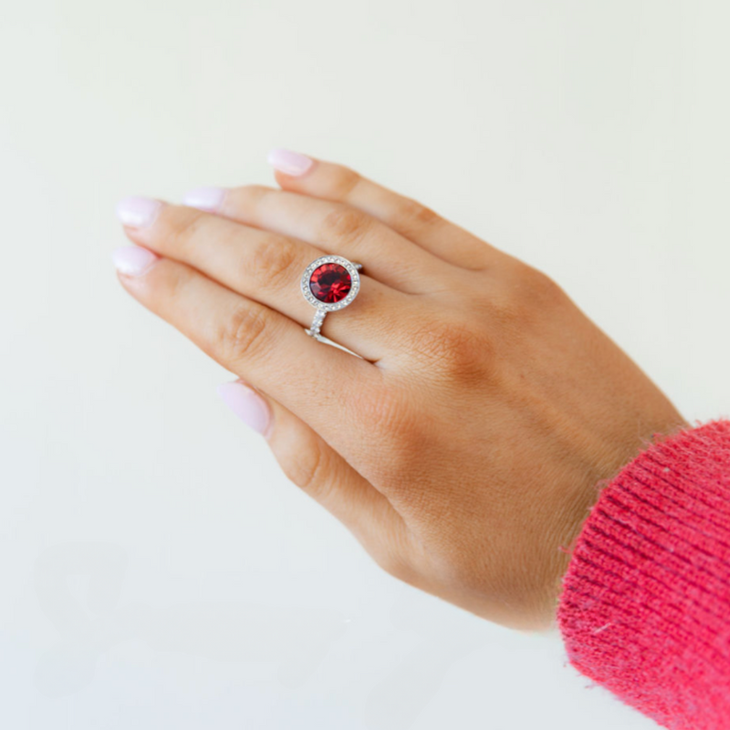 Melano Red Velvet Halo Ring