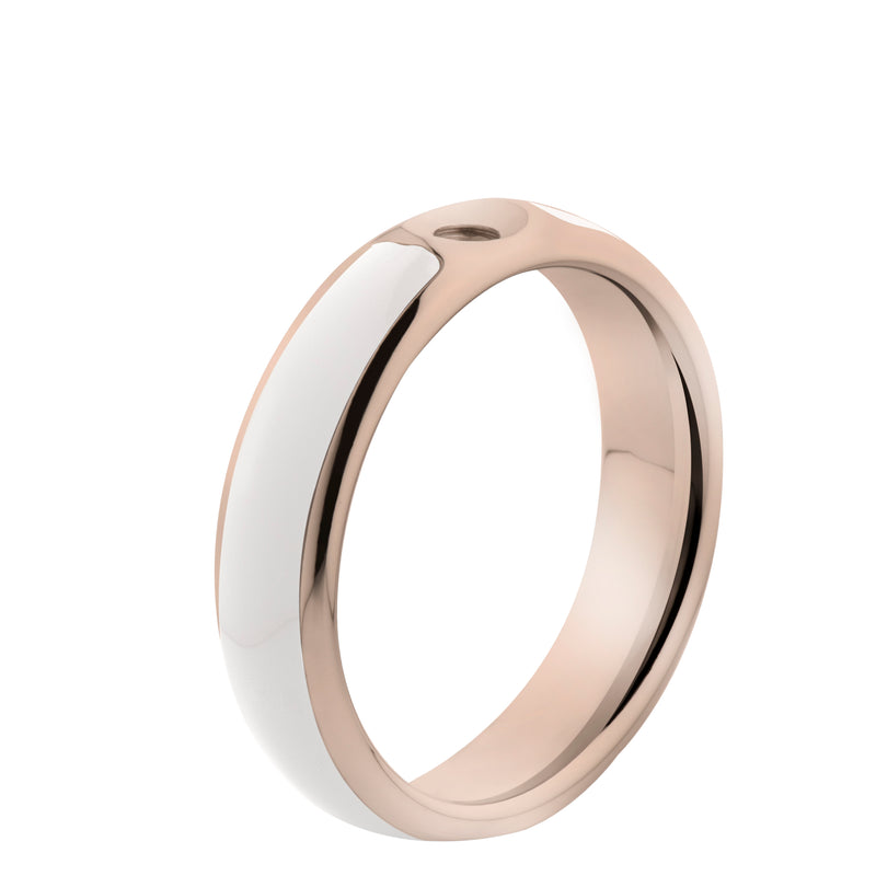 Twisted Resin Ring | Rose Gold - White