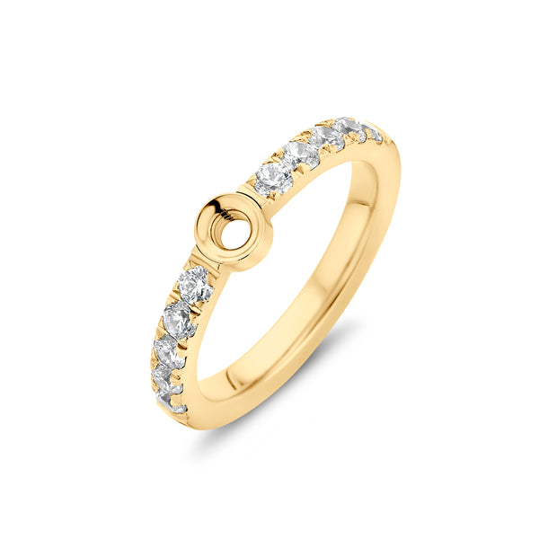 Melano Twisted Crystal Gold Ring Base 3mm